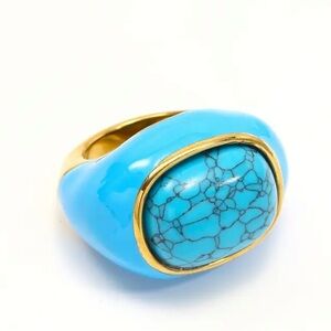Turquoise and Gold Women's Ring